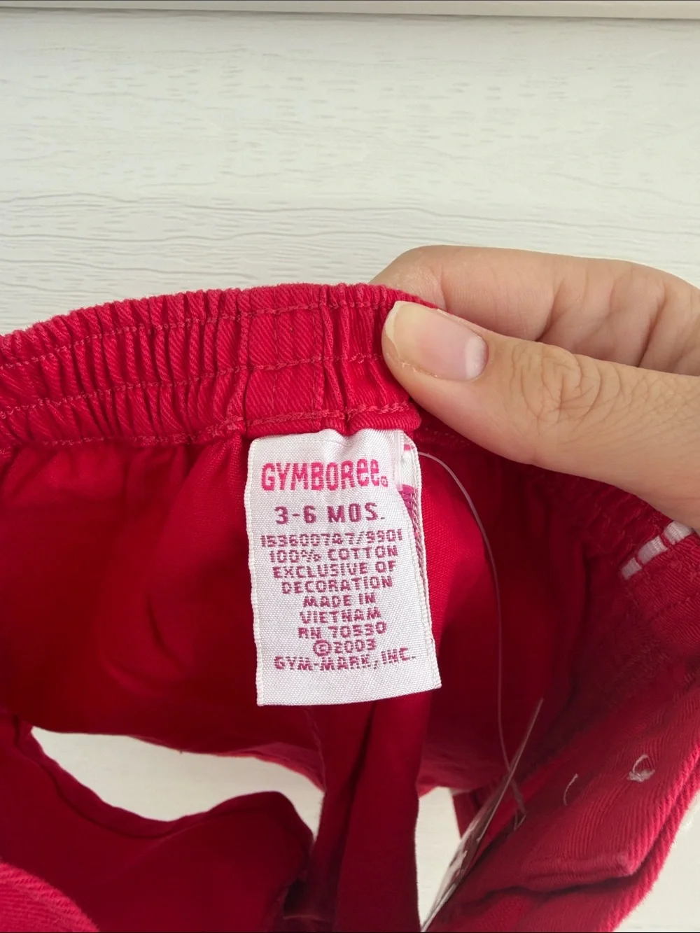 Vintage Y2K Baby Shorts 3-6 Months NWT Red Sailor Button Cotton Shorts